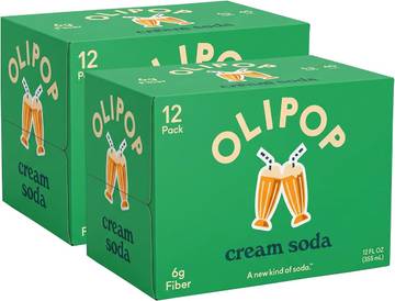 OLIPOP Prebiotic Soda Pop, Cream Soda