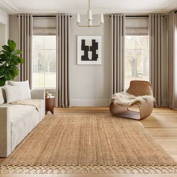 Hand-Kiln Natural Jute Area Rug by Loominouse