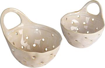 Hand-Painted Stoneware Colander