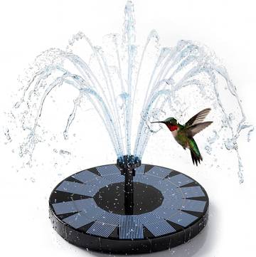 Pollinator Friendly Bird Bath and Feeder Solar Fountain Mini With Four supports & 6 Nozzles