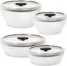 Glass Microwave-Safe Cookware Set, 8-Piece (Black Sesame)