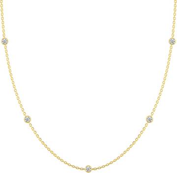 ArtisanMoissanite Birthstone Necklace with 14K Gold Adjustable Chain