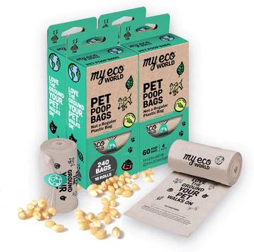 Compostable Pet Poop Bags - Made with Corn and Other Certified Compostable Materials