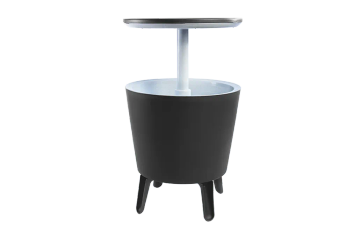Keter Pacific Cool Bar Outdoor Patio Furniture and Hot Tub Side Table with 7.5 Gallon Beer and Wine Cooler