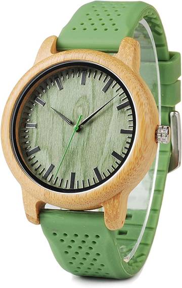 WeWood Sophora Green Ion-Plated Bamboo Watch - Unisex - 38mm Diameter Case - Eco-friendly & Ethical - One Tree Planted per Watch Sold