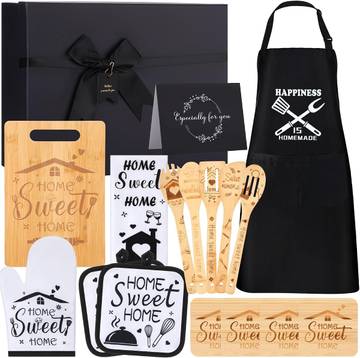 Patelai 17Pcs Housewarming Gifts New Home,with Bamboo Kitchenware