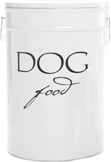 Harry Barker Classic White Dog Food Storage Canister – Large, Airtight Stainless Steel