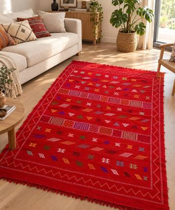 Woven-song Caravan Tabacco Moroccan Berber Rug