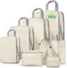 8 Set Packing Cubes for Travel, Suitcase Organizer Bags for Luggage (Cream)