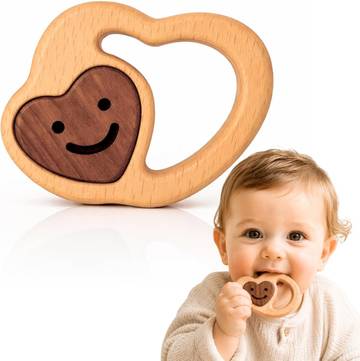Organic Cotton & Wood Teething Ring