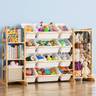 Toy Storage Organizer with Bookshelf and Stuffed Animal Storage - Kids Playroom Organization with 3 Shelves and 12 Toy Bins - Toddler Living Room Toy Box for Lego - Nursery Bedroom Decor Essential