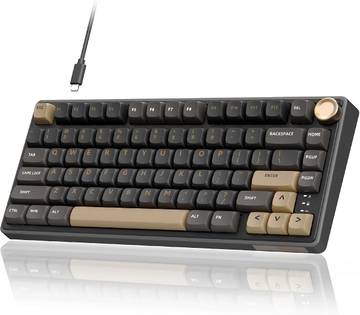 RK ROYAL KLUDGE R75 Wired Mechanical Keyboard with Volume Knob