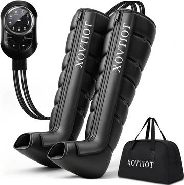 Air Compression Leg Massager, Leg Massager for Circulation Relax Muscles, Portable Full Leg Compression Boots, with 6 Relax Modes 3 Pressure Levels Automatic Timer, Gifts for Men Women