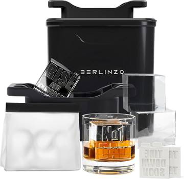 Berlinzo Clear Ice Cube Maker - 4 2.1in Whiskey Squares