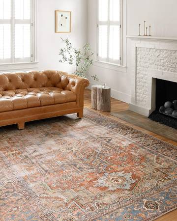Loloi Loren Terracotta/Sky 8'-4" x 11'-6" Area Rug