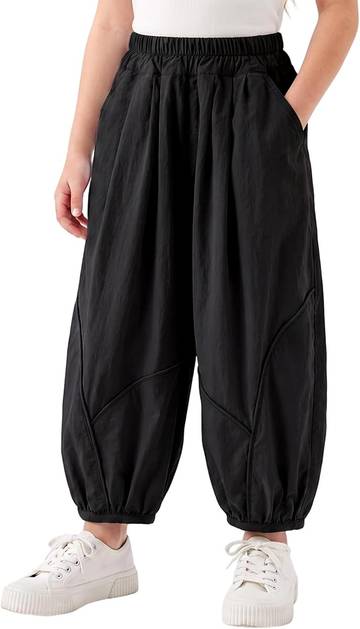 Girls Summer Pants Baggy Outdoor Beach Elastic Waist Parachute Pants