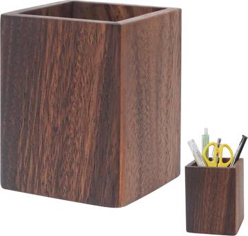 Wooden Square Pen Holder