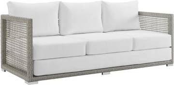 Vivere Outdoor Lounge Sofa, Modern, Plush, Heavy Duty, Weather Resistant, Textilene Fabric, Easy Assembly, All Weather Resistant for Patio, Deck, Pool or Beach