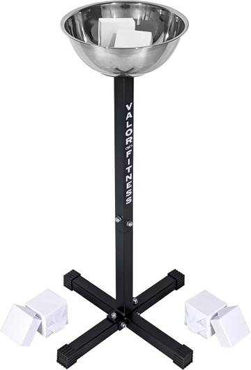 Valor Fitness Chalk Holder Station – Gym Chalk Stand Includes 8-2 oz Chalk Blocks for Weightlifting, Gymnastics, Rock Climbing, Boxing & Martial Arts Grip Support Strength Training Accessories