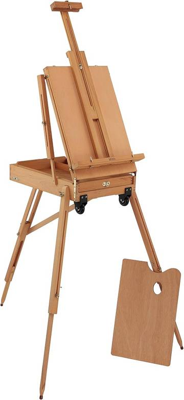 Creative Mark Monet Wooden French Walnut Color Easel & Sketchbox