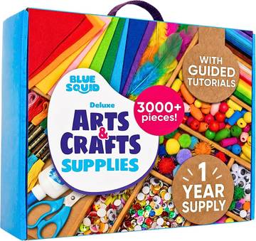 Blue Squid 3000+ pcs Arts and Crafts Supplies for Kids