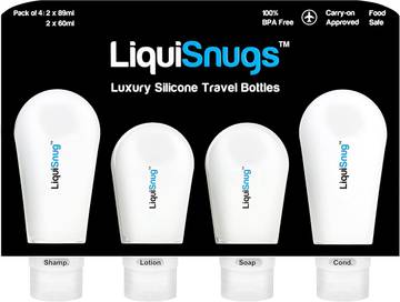 LiquiSnugs Premium 100% Guaranteed Leak Proof Silicone Travel Bottles