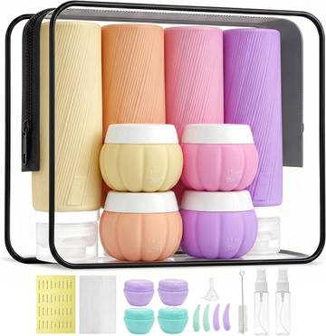 23 Pack TSA Travel Bottles for Toiletries, Leak Proof Silicone