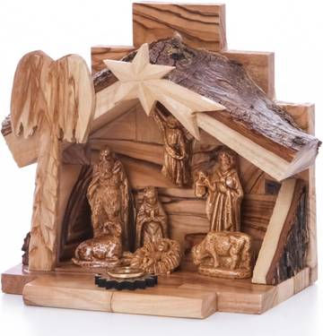 Hand Carved Wooden Nativity Set