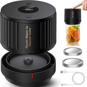 LOVE MOMENT Electric Mason Jar Vacuum Sealer Kit with One Touch Auto-Pause