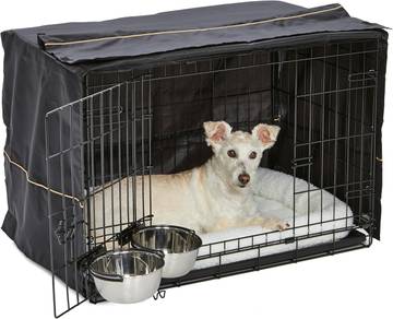MidWest Homes for Pets Double Door iCrate Starter Kit, 30-inch Dog Crate Bundle