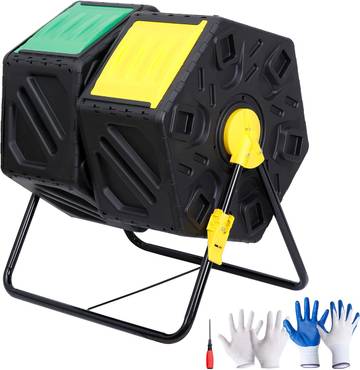 Super Deal Outdoor Compost Bin - 37 Gallon Large Capacity Odor Free