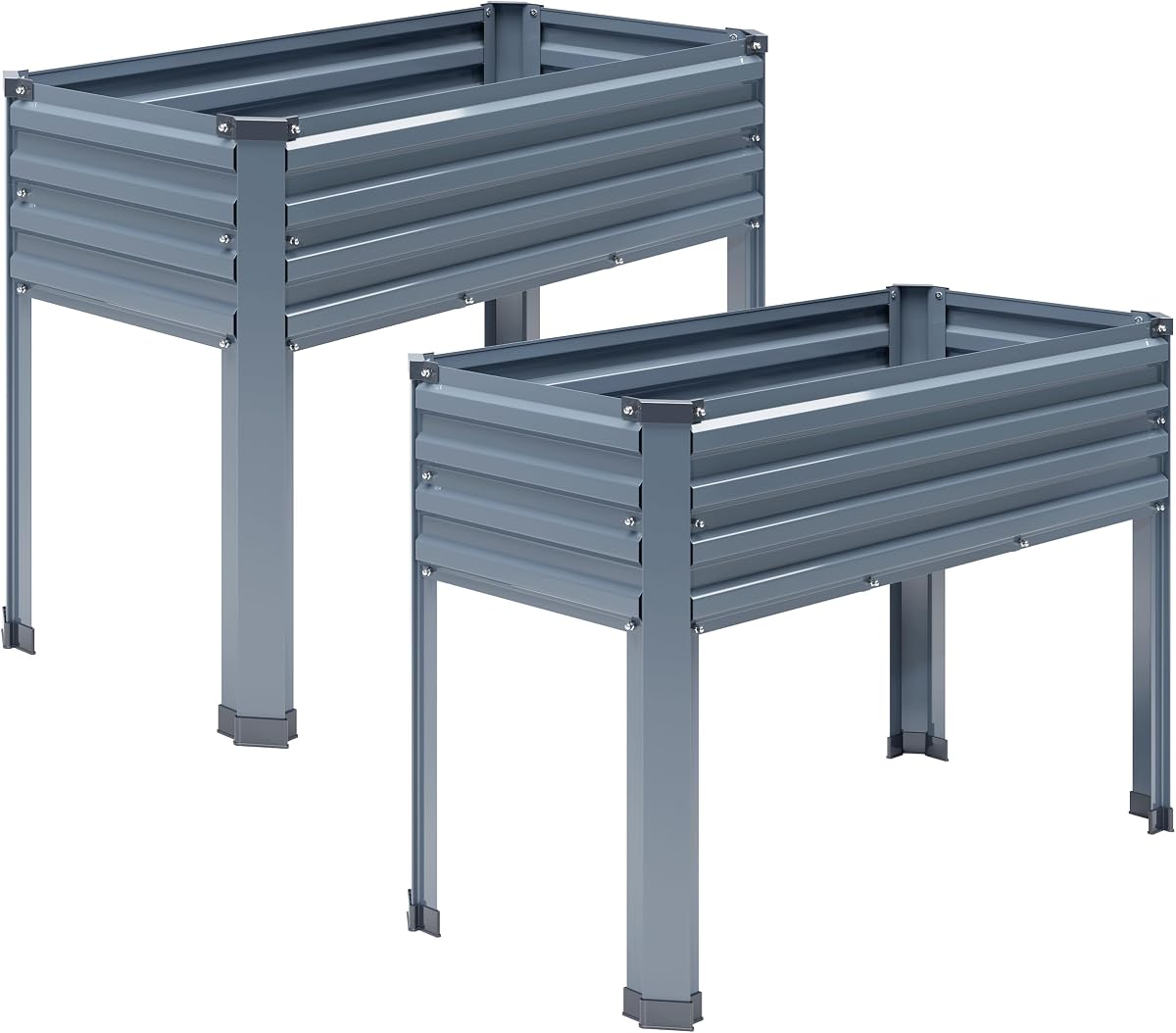 Galvanized Raised Garden Bed with Legs 48x24x32in 2-Pack