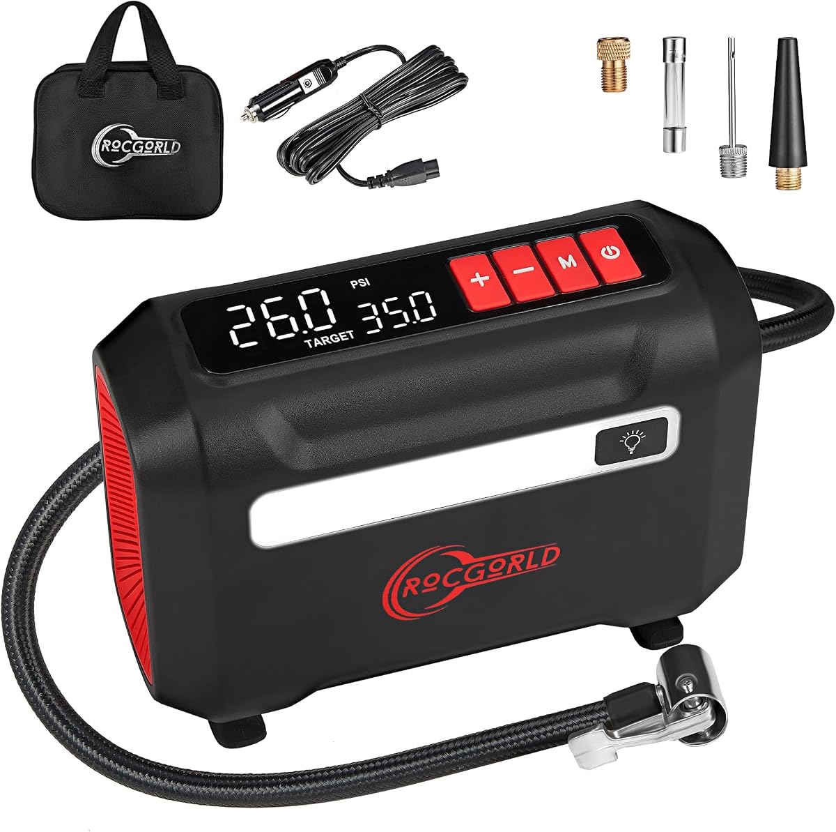 Eco Guard 12V Portable Air Compressor Pump and Tire Inflator