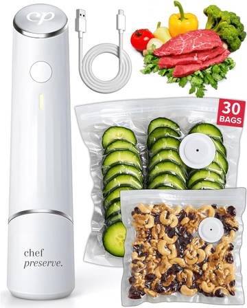 Compact Handheld Vacuum Sealer with Reusable Bags