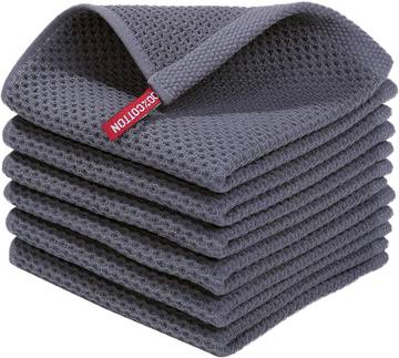 100% Cotton Waffle Weave Kitchen Dish Cloths (6-Pack)