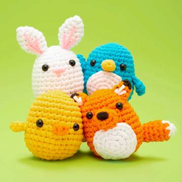 The Woobles Crochet Kit Bundle for Beginners (Penguin, Chick, Fox, Bunny)