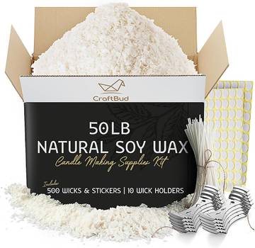 CraftBud Soy Candle Wax for Candle Making – Natural Soy Wax for Candle Making 50 lb Bag