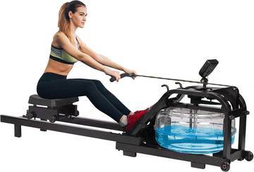 LUCKYERMORE Water Rowing Machine with LCD Monitor