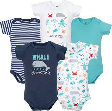 Hudson Baby Unisex Cotton Bodysuits 5-pack