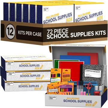 72 Piece Back to School Supplies Kit