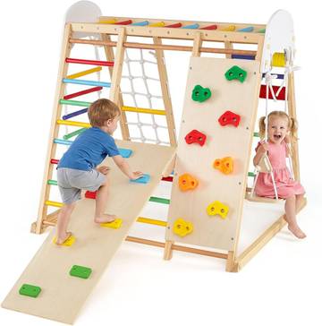 Costzon Indoor Playground 8-in-1 Foldable Jungle Gym