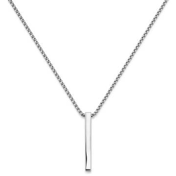 Minimalist Sterling Silver Bar Pendant Necklace