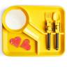 Dinneractive Dining Set for Kids - 3 Piece Construction Themed Toddler Utensils & Plates