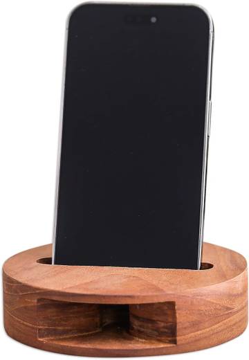Handcrafted Teak Wood Phone Speaker