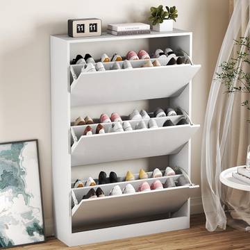 Multi-Use Shoe Cabinet with Flip Drawers