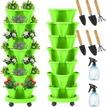  dirigé 7-Tier Stackable Planter Basket Set
