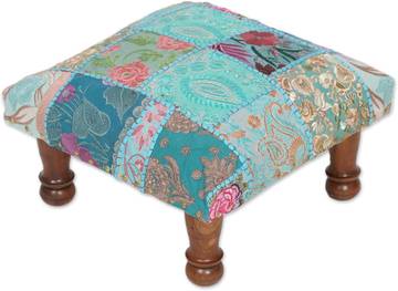 NOVICA Handmade Artisan Embellished Ottoman Rajasthani Patchwork Fair Trade