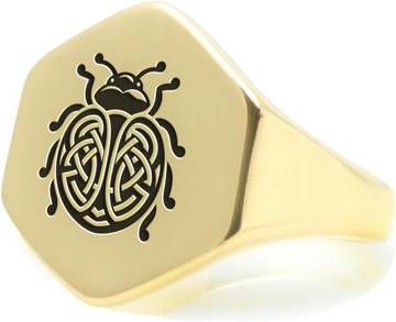 Signet Ring in 14k Recycled Gold with Lab-Grown Diamond