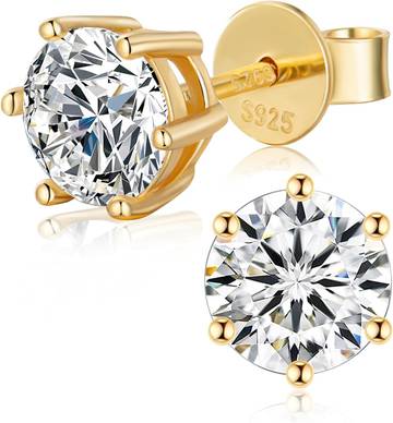 Lab Created Moissanite Stud Earrings by Nanaki