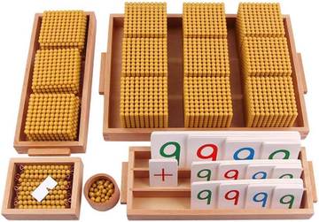 Montessori Golden Beads Materials Decimal System Bank Game Math Toys
